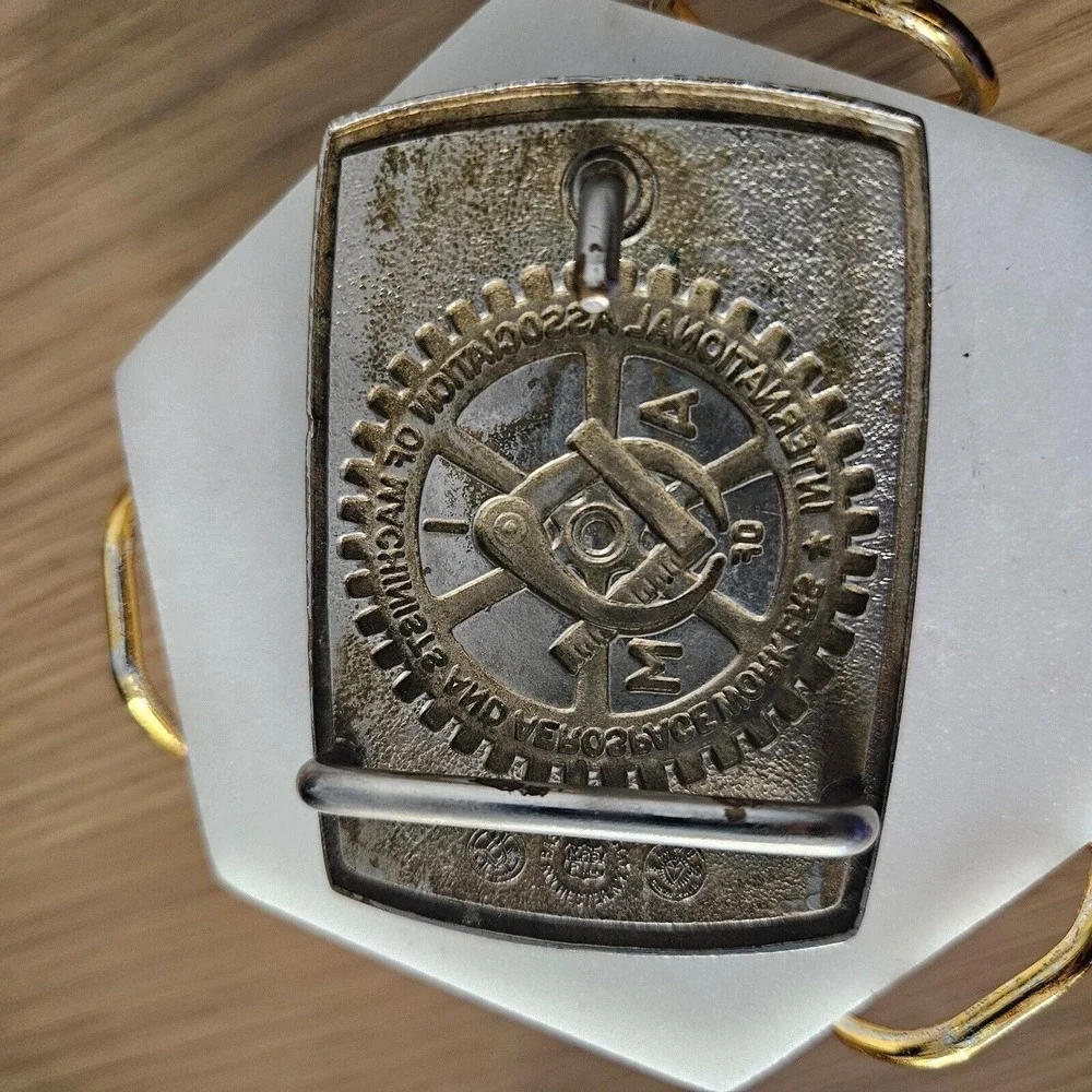 Vintage Bastian Bros Machinist And Aerospace A of‎ M Solid Brass Belt Buckle USA